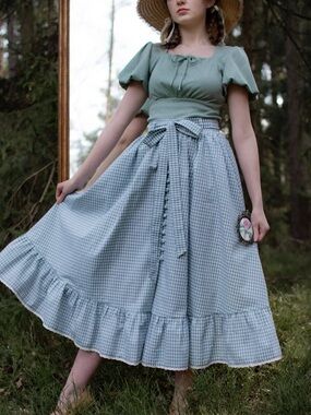 Revintaria Gingham Skirt